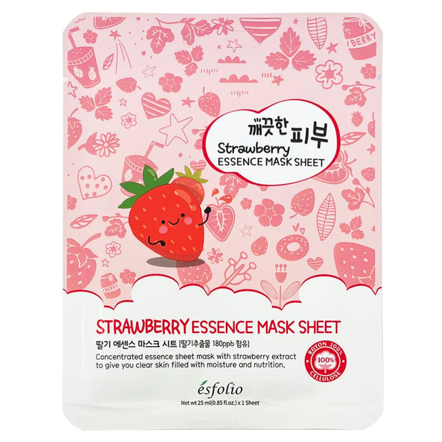 Esfolio - Pure Skin Strawberry Essence Mask Sheet 25ml. (Pack of 3)