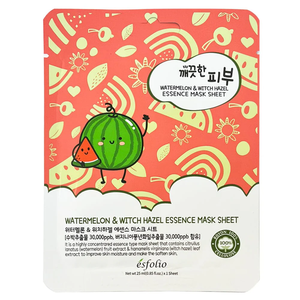 Esfolio - Pure Skin Watermelon & Witch Hazel Essence Mask 25ml. (Pack of 3)