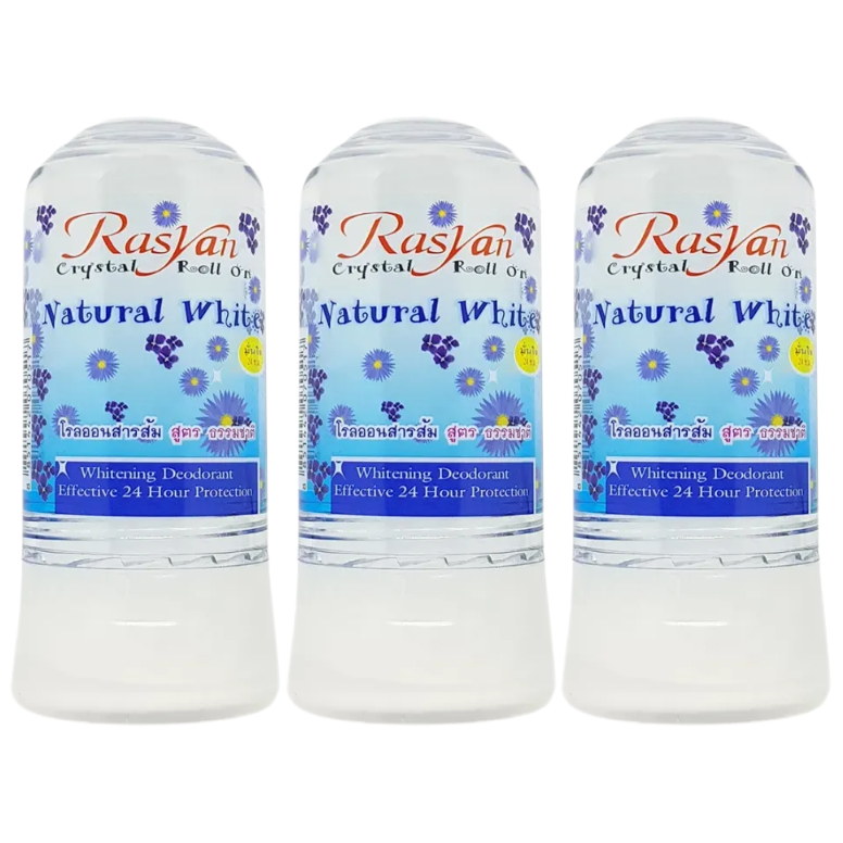 ISME - Natural While Crystal Roll-On Alum 80g. (Pack of 3)