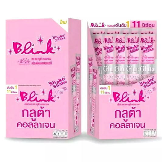 Blink - Shake Shake Gluta Collagen, Strawberry Flavor 5g. (Pack of 10 sachets)