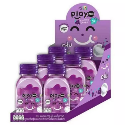 Playmore - Grape and Menthol Flavored Candy Bottle 22g. (Pack of 6 Bottles)