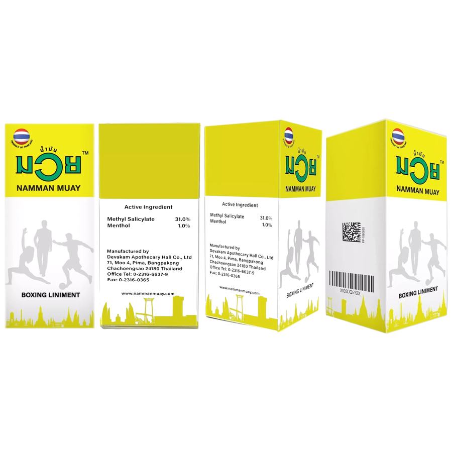 Namman Muay - Boxing Liniment, Relieve Muscle Pain, Muay Thai Massage Oil, Thailand 60ml. (Pack of 3)