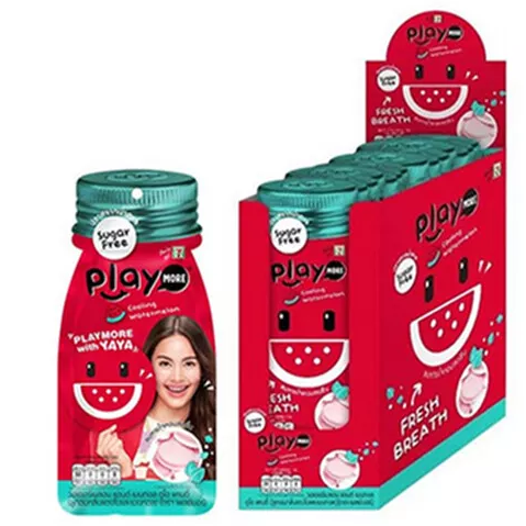 Playmore - Watermelon and Menthol Flavored Candy Sachet 12g. (Pack of 12 Sachets)