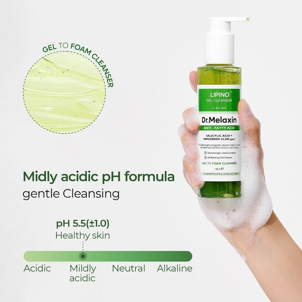 Dr.Melaxin - Lipino Anti-Fatty Acid Gel Cleanser with Salicylic Acid 150ml.