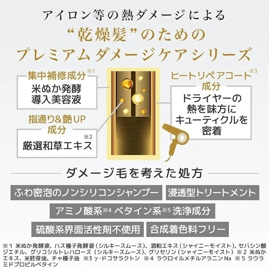 Kracie - Ichikami - The Premium Silky Smooth Extra Damage Care Shampoo 480ml.