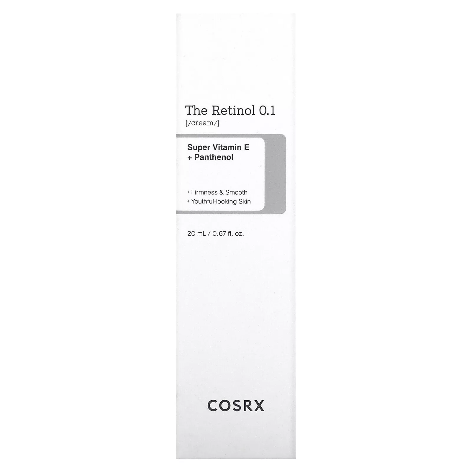 COSRX - The Retinol 0.1 Cream, Super Vitamin E + Panthenol 20ml.