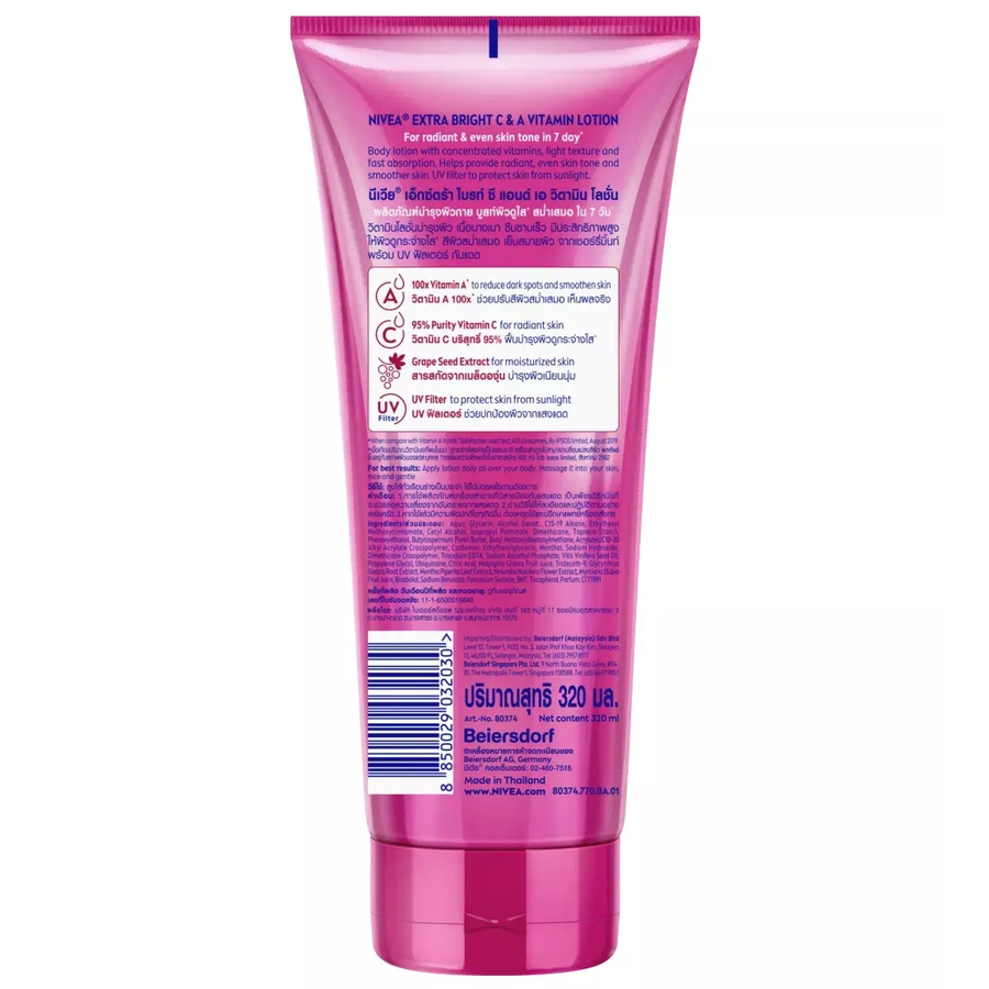 Nivea - Extra Bright C and A Vitamin Lotion 320 ml.