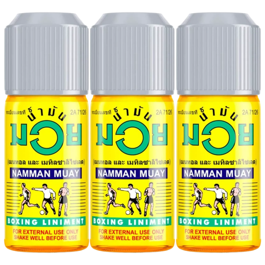 Namman Muay - Boxing Liniment, Relieve Muscle Pain, Muay Thai Massage Oil, Thailand 60ml. (Pack of 3)