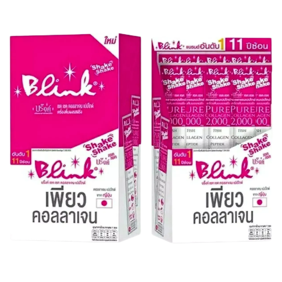 Blink - Shake Shake Pure Collagen Peptide, Guava Flavor 5g. (Pack of 10 sachets)