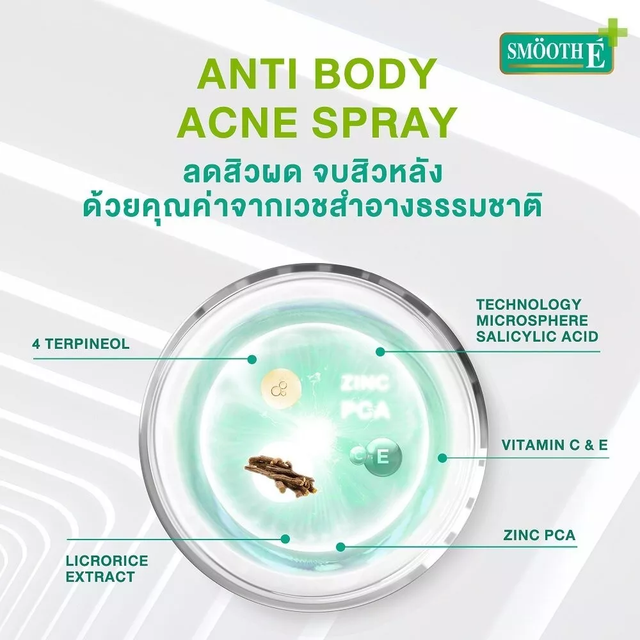Smooth E - Body Acne Spray 50ml.