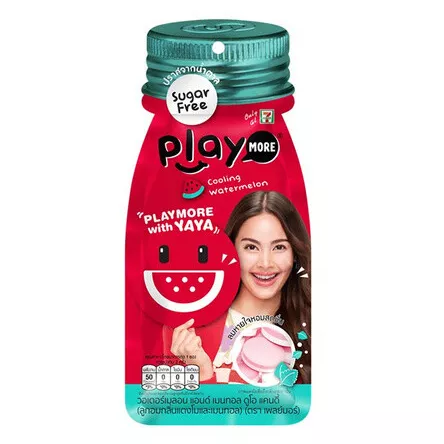 Playmore - Watermelon and Menthol Flavored Candy Sachet 12g. (Pack of 12 Sachets)