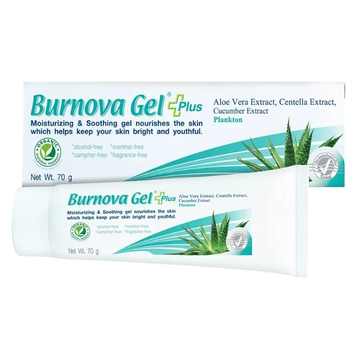 Burnova - Gel Plus Plankton, Aloe Vera, Centella and Cucumber Extracts 70g.