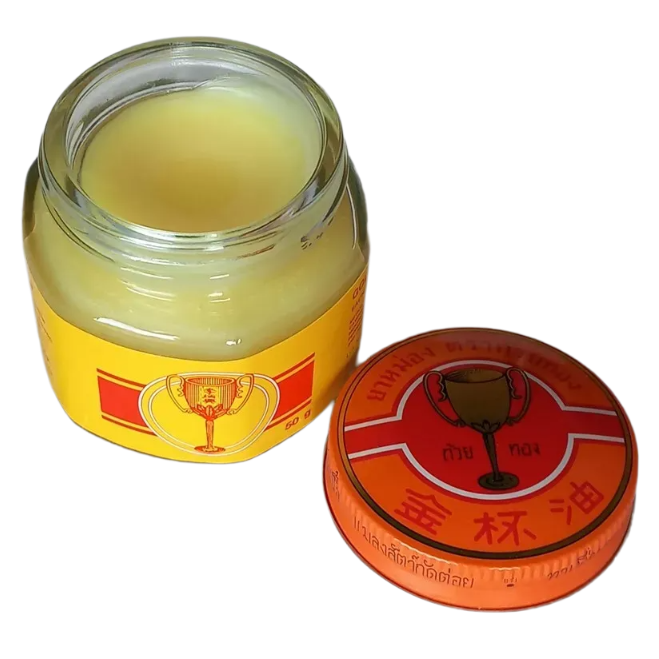 Golden Cup - Original Balm Herbal Aroma Relaxing Thai Balm Massage 50 g. (Pack of 3) - Made in Thailand