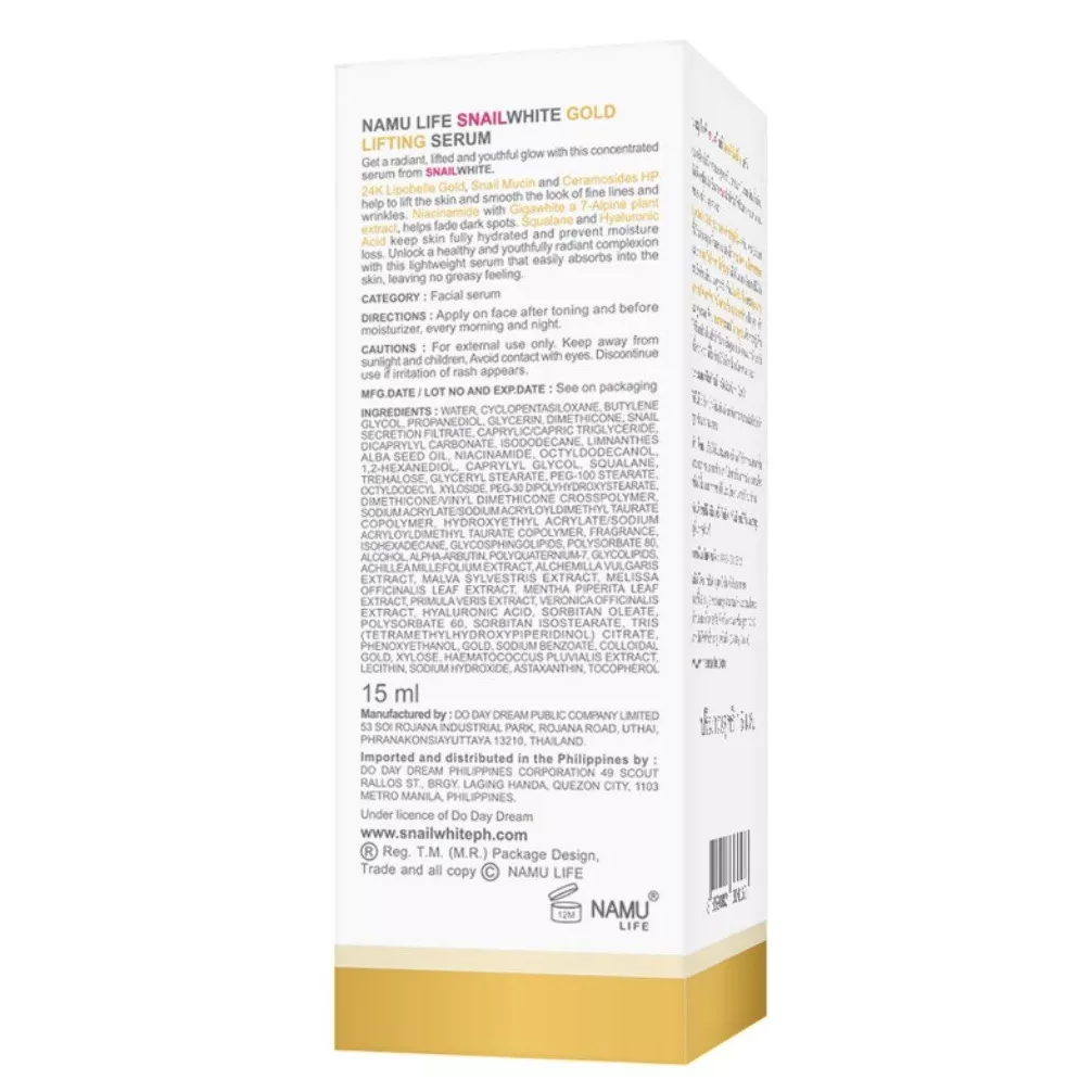Namu Life Snailwhite - Snail White Gold Lifting Serum 15ml.