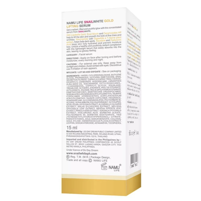 Namu Life Snailwhite - Snail White Gold Lifting Serum 15ml.