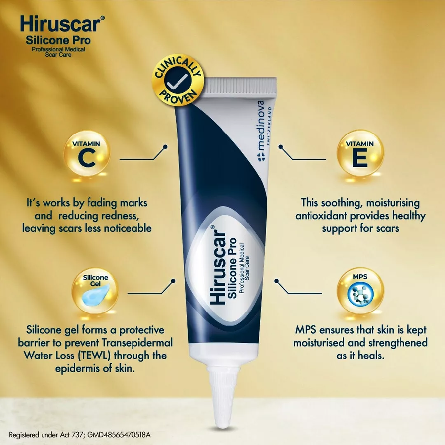 Hiruscar - Silicone Pro, Professional Medical Scar Care 10g.