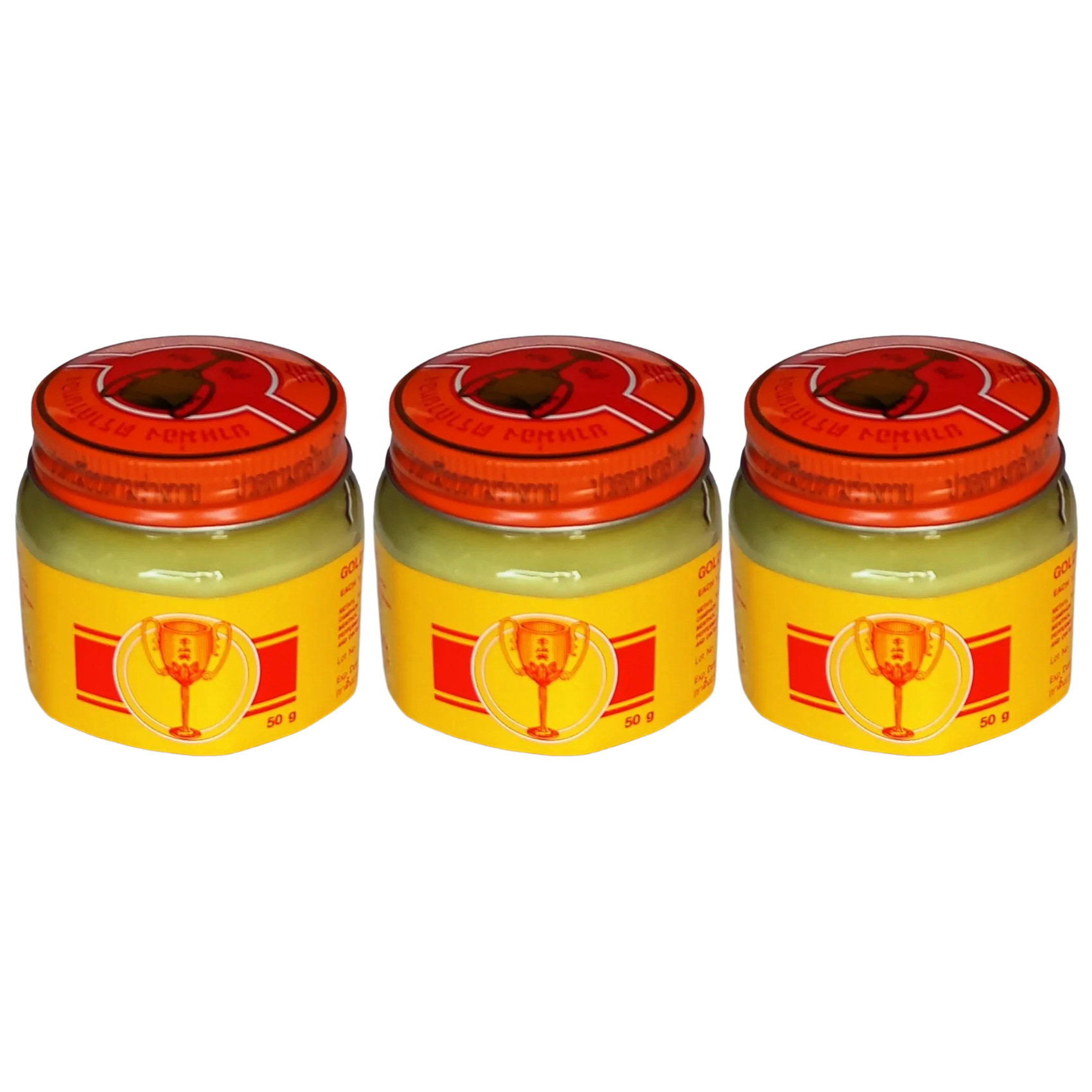 Golden Cup - Original Balm Herbal Aroma Relaxing Thai Balm Massage 50 g. (Pack of 3) - Made in Thailand
