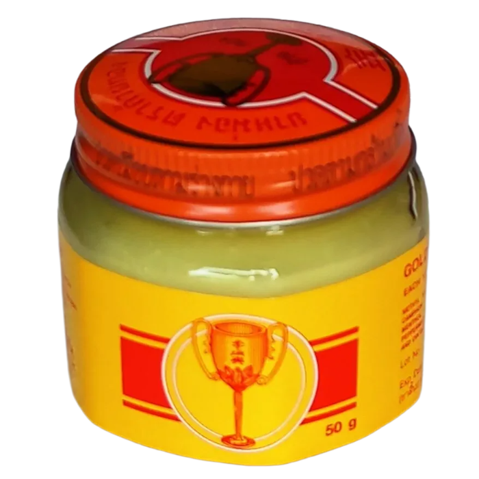 Golden Cup - Original Balm Herbal Aroma Relaxing Thai Balm Massage 50 g. (Pack of 3) - Made in Thailand