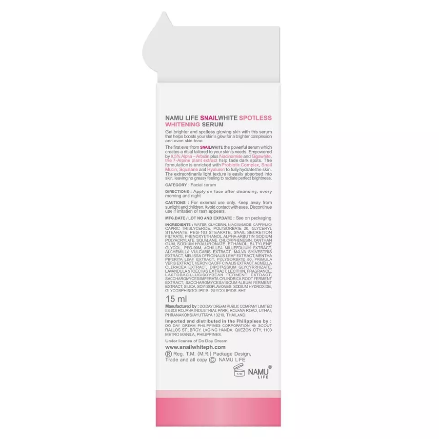 Namu Life Snailwhite - Snail White Spotless Whitening Serum 15ml.