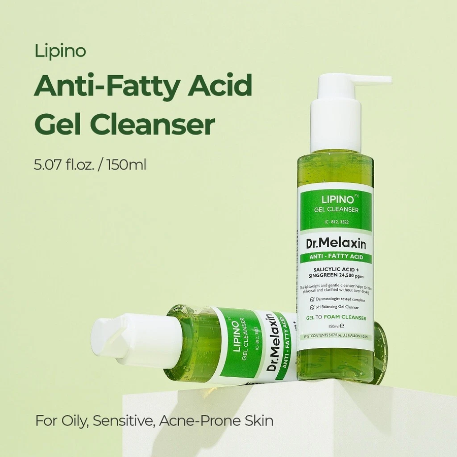 Dr.Melaxin - Lipino Anti-Fatty Acid Gel Cleanser with Salicylic Acid 150ml.