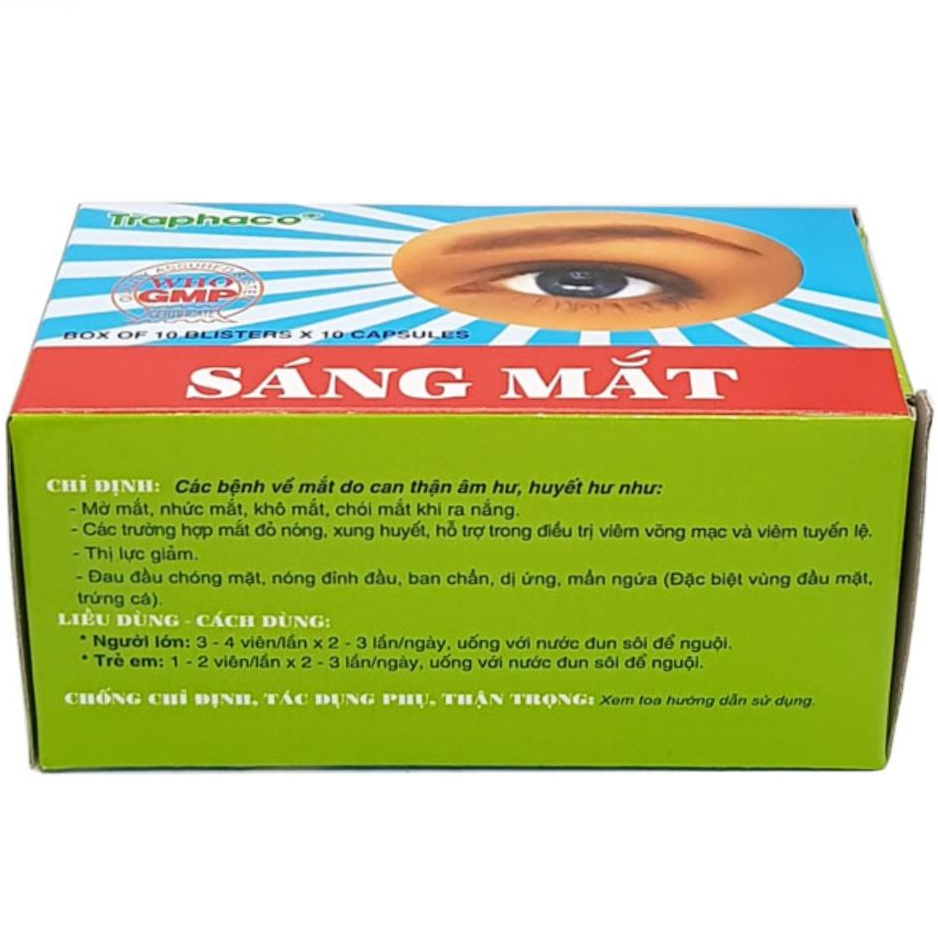 Traphaco - Sáng Mắt - Vision Improvement Supplement and Dry Eyes Relief Viên Nang Cải Thiện Thị Lực (100 Capsules)