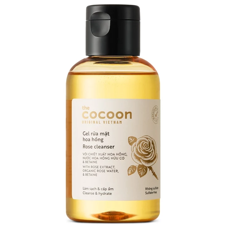 Cocoon Vietnam - Rose Cleanser (Gel Rửa Mặt Hoa Hồng) with Rose Extract & Betaine 140ml.