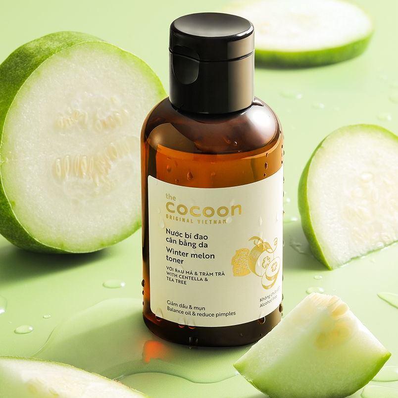 Cocoon Vietnam - Winter Melon Toner (Nước Bí Đao Cân Bằng Da) with Winter Melon Extract, Centella & Tea Tree 140ml.