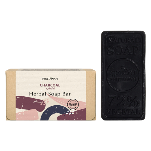 Phutawan - Charcoal Herbal Soap Bar 100g.