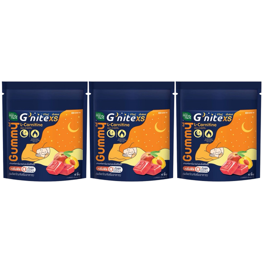 Handy Herb - Gnite XS Gummy Jelly, Chamomile and L-Theanine, Sleep Fast, Peach flavor (Pack of 3 sachets, 4 pcs. per sachet)