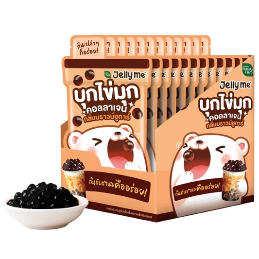 Handy Herb - Jelly Me Mix, Konjac Pearls, Collagen Brown Sugar Flavor (12 Sachets)