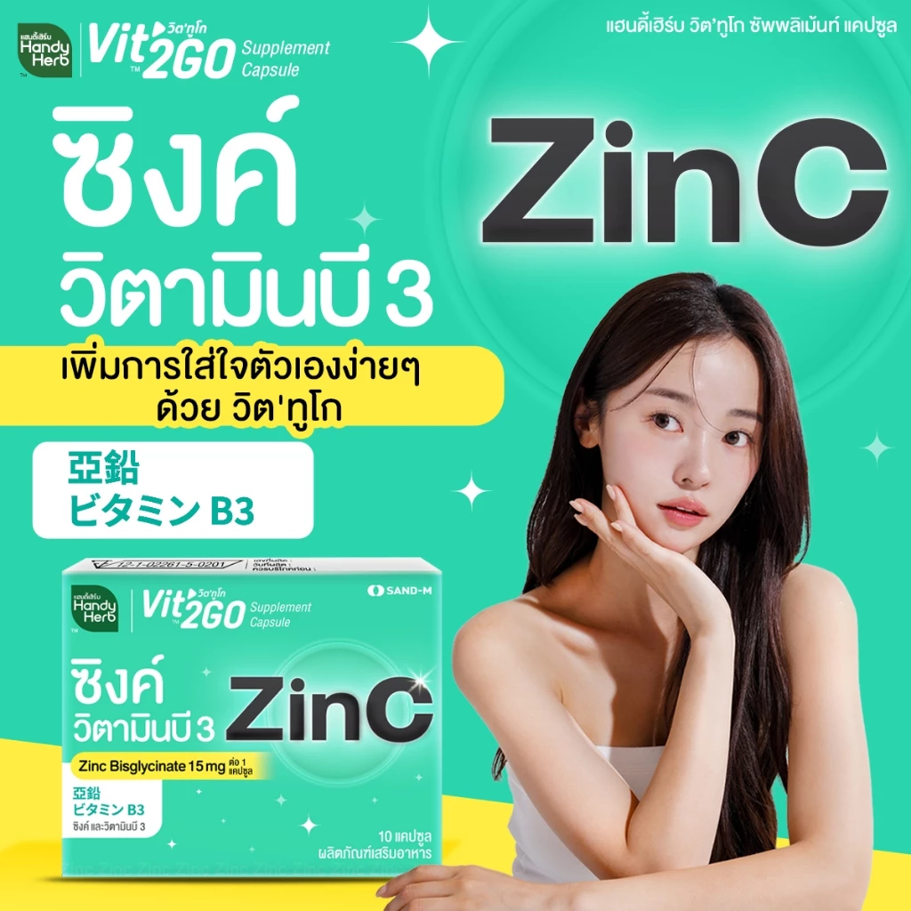 Handy Herb - Vit’2Go Supplement Capsule Zinc and Vitamin B3 (10 Capsules)