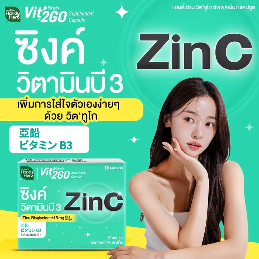 Handy Herb - Vit’2Go Supplement Capsule Zinc and Vitamin B3 (10 Capsules)