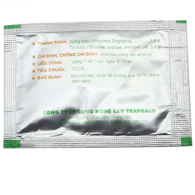 Traphaco - Trà Gừng - Instant Ginger Tea for Body Warming Trà Gừng Hòa Tan Giữ Ấm Nhanh Chóng 3g. (10 Sachets)