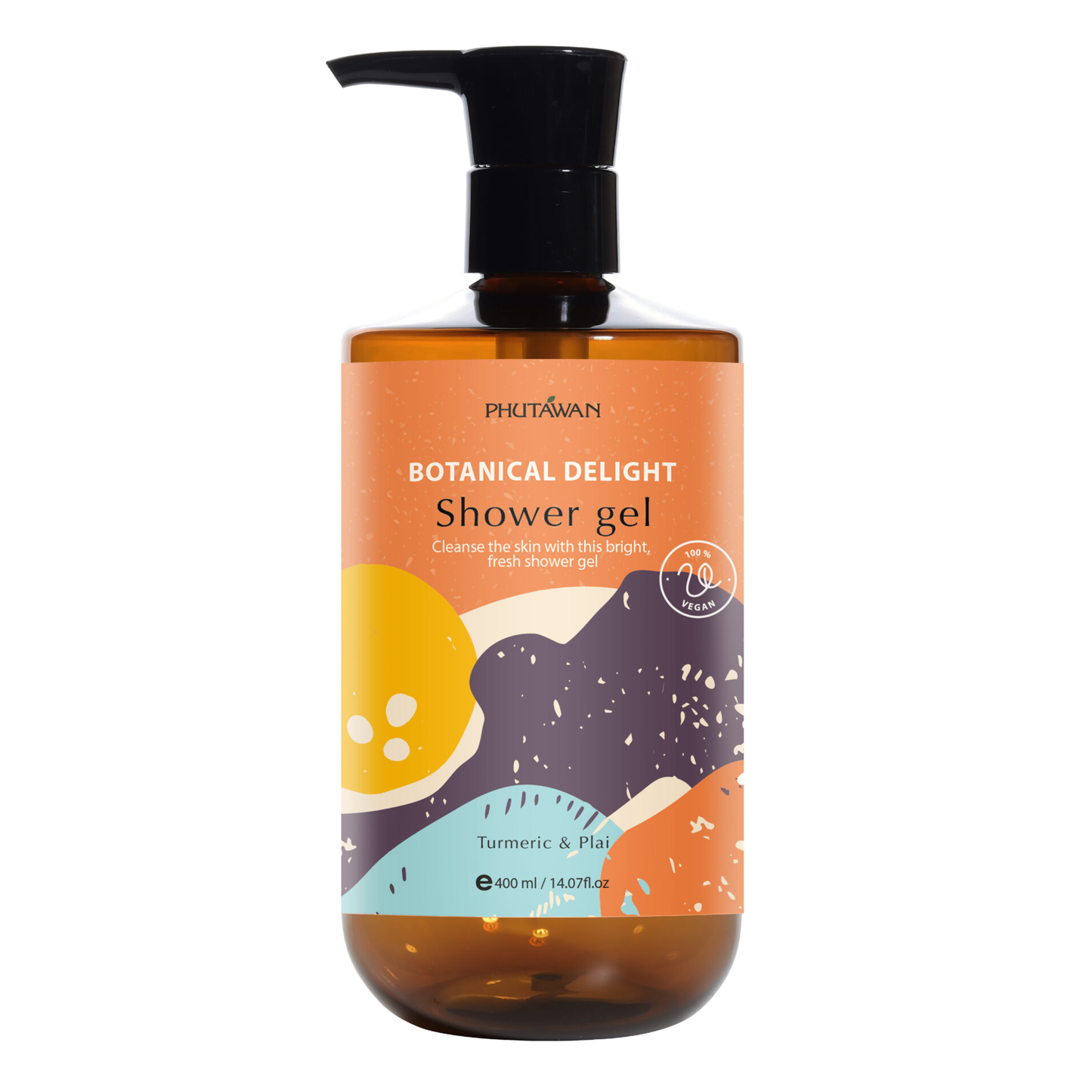 Phutawan - Tropical Botanical Delight Shower Gel with Turmeric and Plai 400ml.