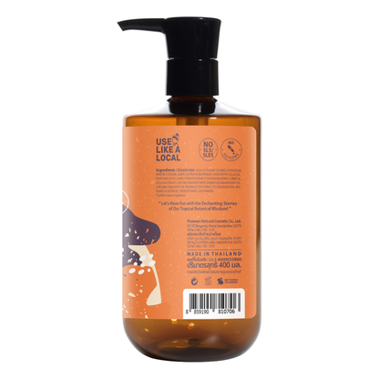 Phutawan - Tropical Botanical Delight Shower Gel with Turmeric and Plai 400ml.