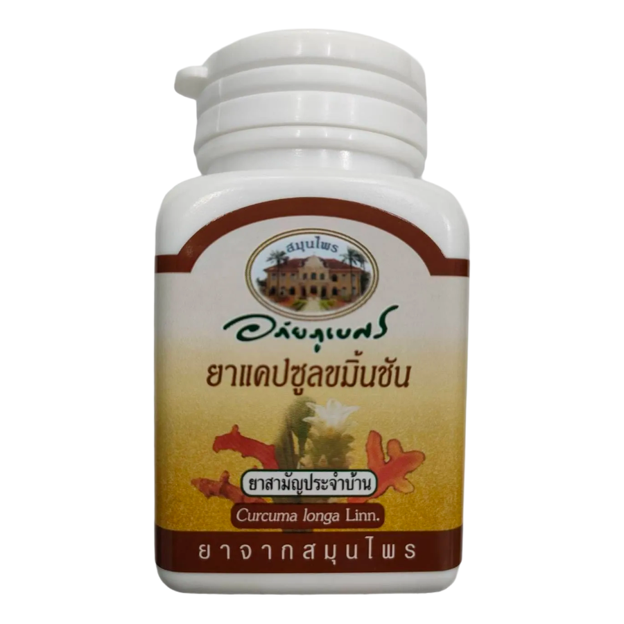 Abhaibhubejhr - Turmeric Curcuma longa, 60 capsules at 400mg each for digestive repair.