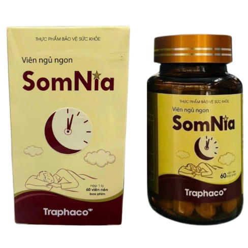 Traphaco - SomNia - Sleep Support Supplement for Restful Sleep Viên Ngủ Ngon: Hỗ Trợ Giấc Ngủ Sâu (60 Tablets)