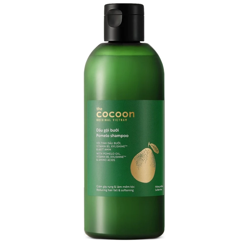 Cocoon Vietnam - Pomelo Shampoo (Dầu Gội Bưởi) with Pomelo Oil, Vitamin B5, Xylishine™ & Amino Acids, Sulfate-Free 310ml.