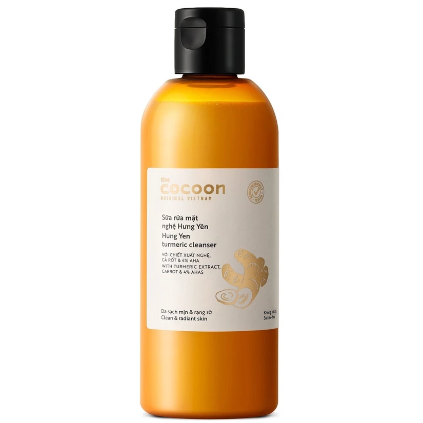 Cocoon Vietnam - Hung Yen Turmeric Cleanser (Sữa Rửa Mặt Nghệ Hưng Yên) with Turmeric Extract & Carrot 310ml.