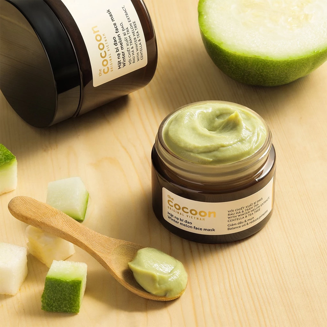 Cocoon Vietnam - Winter Melon Face Mask (Mặt Nạ Bí Đao) with Winter Melon Extract, Centella & Tea Tree 30ml.