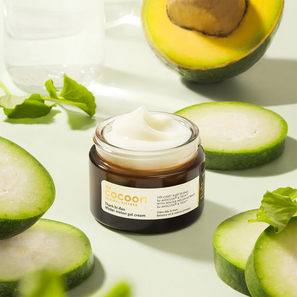 Cocoon Vietnam - Winter Melon Gel Cream (Thạch Bí Đao) with Winter Melon Extract, 5α-Avocuta® & Centella Asiatica 30ml.