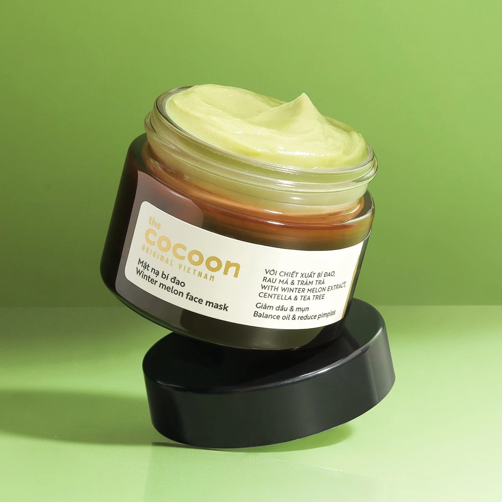 Cocoon Vietnam - Winter Melon Face Mask (Mặt Nạ Bí Đao) with Winter Melon Extract, Centella & Tea Tree 30ml.