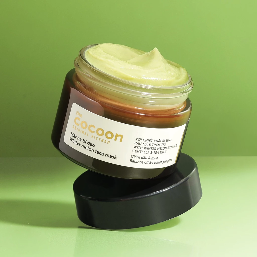 Cocoon Vietnam - Winter Melon Face Mask (Mặt Nạ Bí Đao) with Winter Melon Extract, Centella & Tea Tree 30ml.