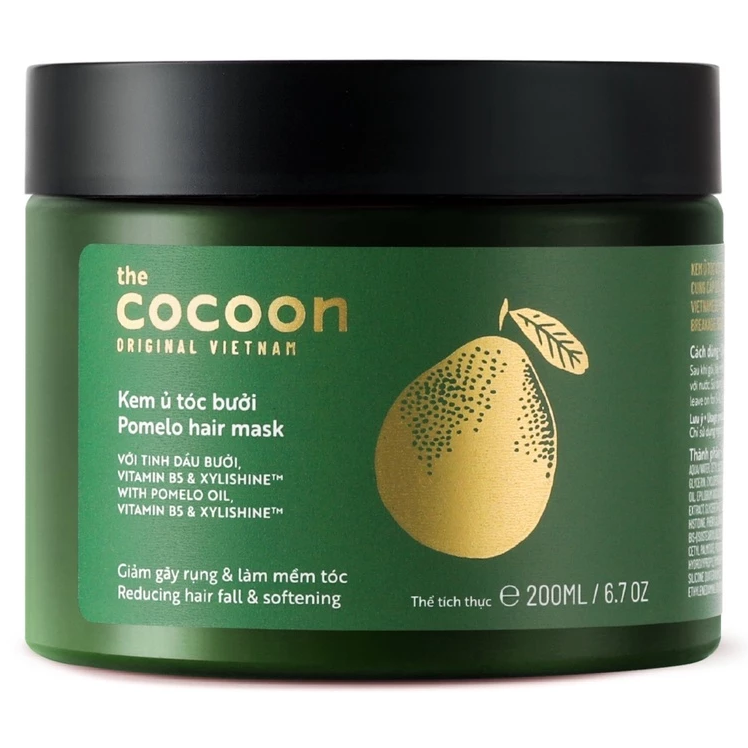Cocoon Vietnam - Pomelo Hair Mask (Kem Ủ Tóc Bưởi) with Pomelo Oil, Vitamin B5 & Xylishine™ 200ml.