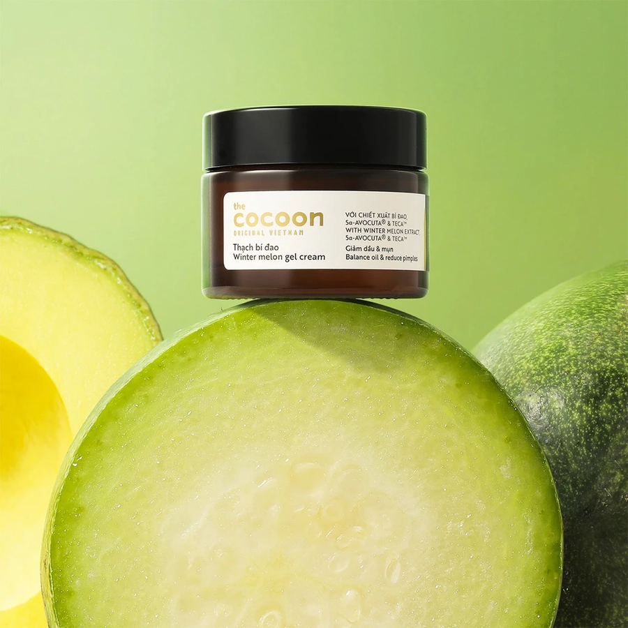 Cocoon Vietnam - Winter Melon Gel Cream (Thạch Bí Đao) with Winter Melon Extract, 5α-Avocuta® & Centella Asiatica 30ml.
