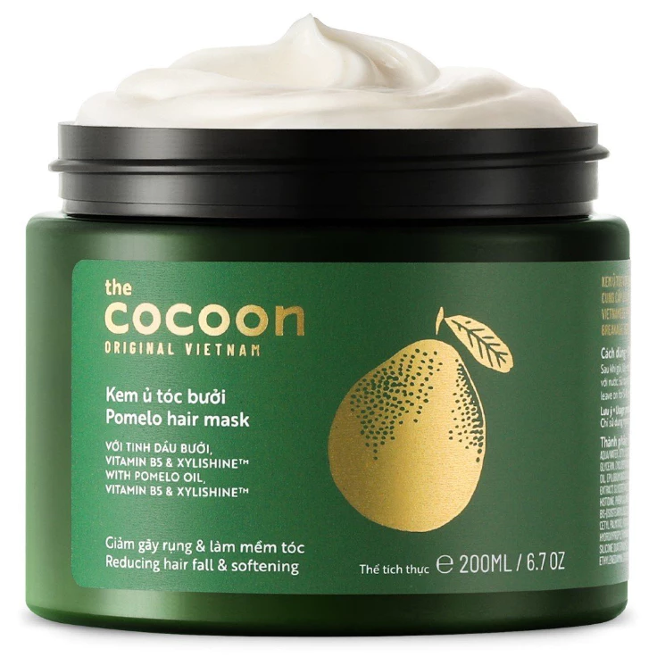 Cocoon Vietnam - Pomelo Hair Mask (Kem Ủ Tóc Bưởi) with Pomelo Oil, Vitamin B5 & Xylishine™ 200ml.