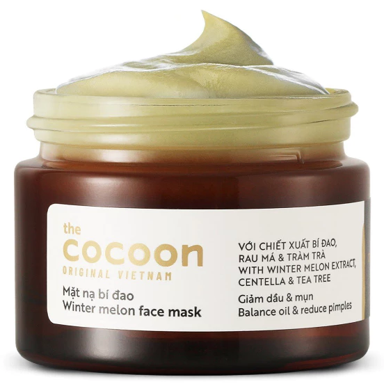 Cocoon Vietnam - Winter Melon Face Mask (Mặt Nạ Bí Đao) with Winter Melon Extract, Centella & Tea Tree 30ml.