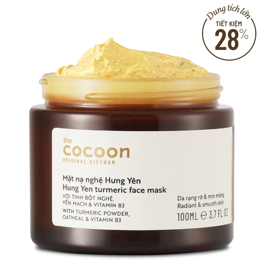 Cocoon Vietnam - Hung Yen Turmeric Face Mask (Mặt Nạ Nghệ Hưng Yên) with Turmeric Powder & Oatmeal 100ml.