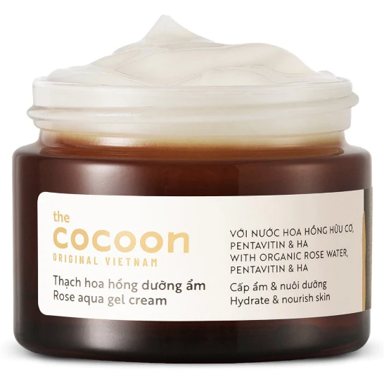 Cocoon Vietnam - Rose Aqua Gel Cream (Thạch Hoa Hồng Dưỡng Ẩm) with Organic Rose Water & HA 30ml.