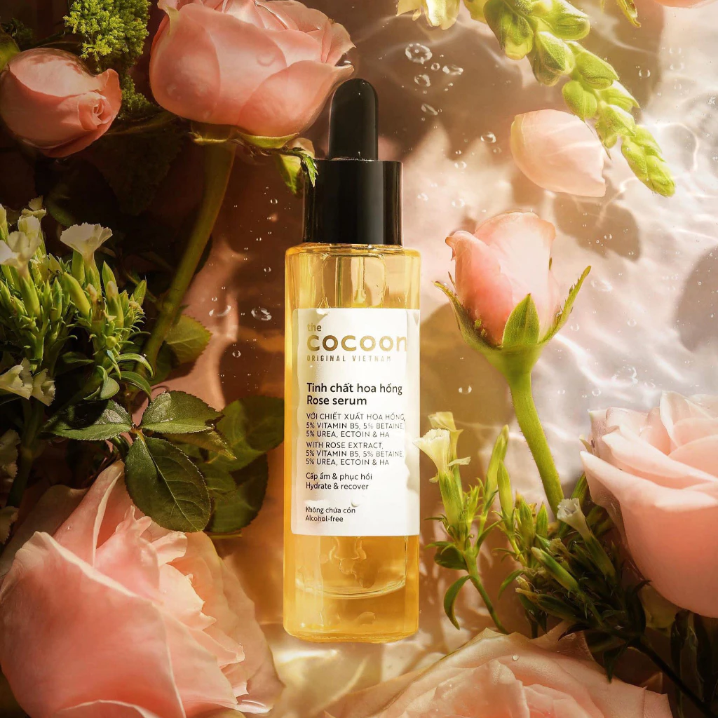 Cocoon Vietnam - Rose Serum (Tinh Chất Hoa Hồng) with Rose Extract & Vitamin B5 30ml.